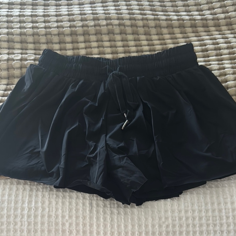 Black workout shorts w/ built in spanks